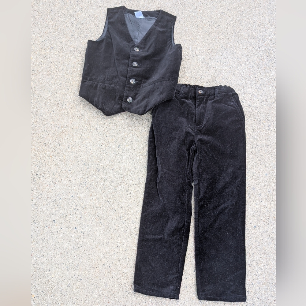 Gymboree Boys Velvet Suit Vest (Sz 7) & Pants (Sz 6)